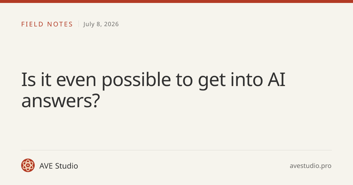 Is it even possible to get into AI answers?