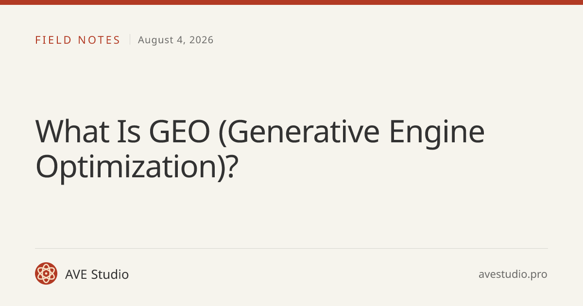 What Is GEO (Generative Engine Optimization)?
