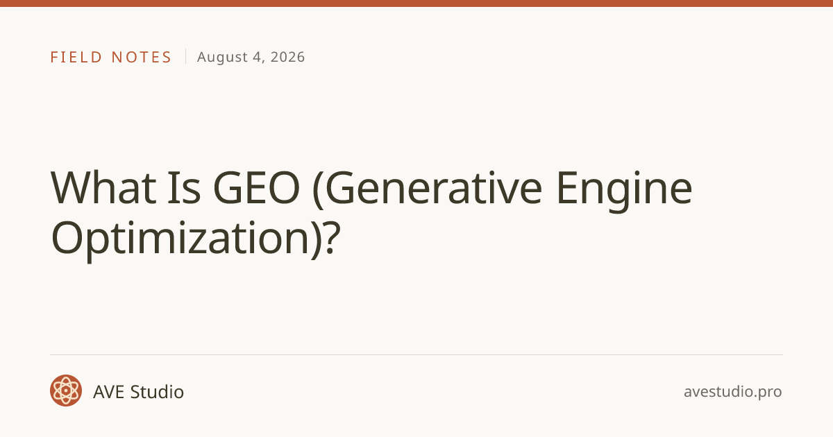 What Is GEO (Generative Engine Optimization)?